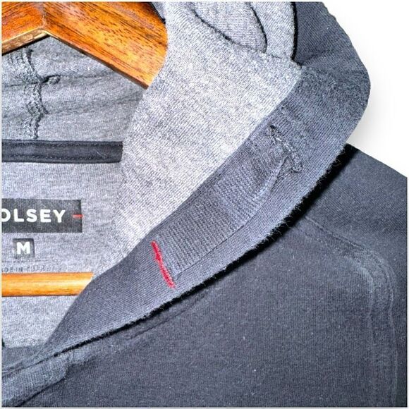 Black Wolsey Cotton Pullover Hoodie Size L - Picture 4 of 12
